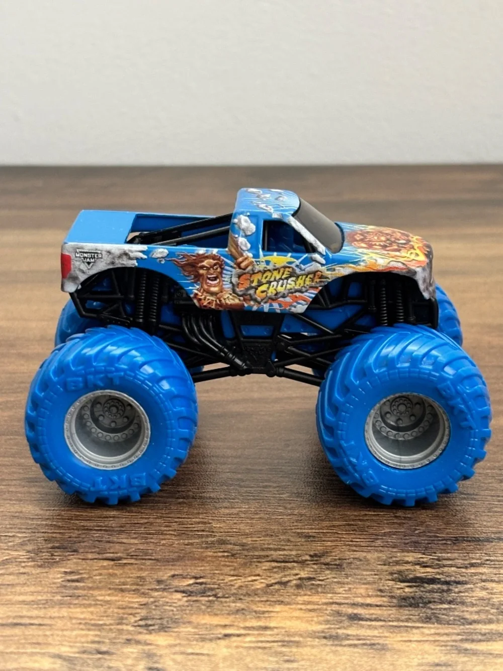 Monster Jam 1:64 Stone Crusher Gray Blue Tires 2023 Monster Truck Die Cast Metal